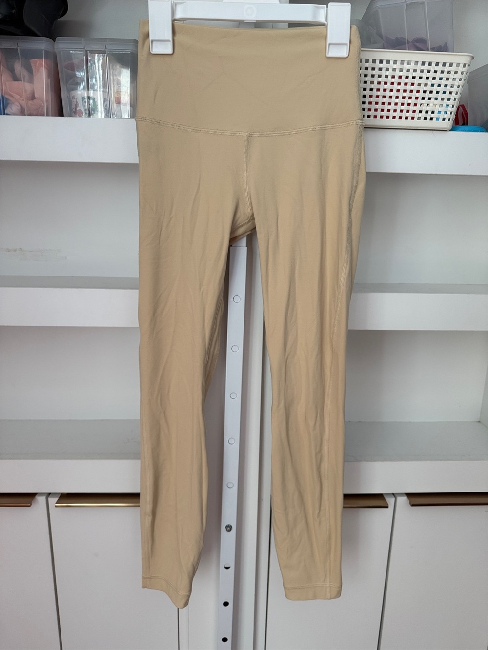 Lululemon Align High-Rise Pant 25" Sz 4 Prosecco Cream Ivory Butter Soft! 4140